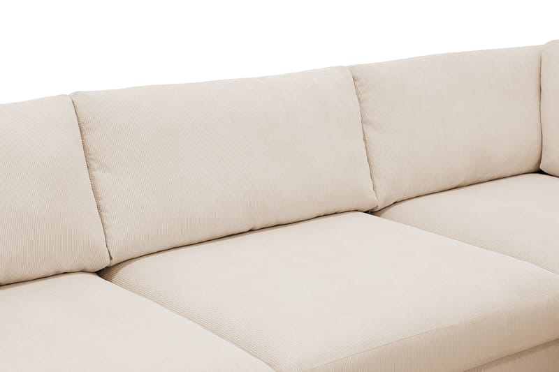 Scandi 4-istuttava syvä vakosamettisohva oikeanpuoleisella lepotuoliosalla - Beige - Huonekalut - Sohva - Divaanisohva