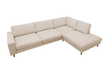 Scandi 4-istuttava syvä vakosamettisohva oikeanpuoleisella lepotuoliosalla - Beige - Huonekalut - Sohva - Divaanisohva