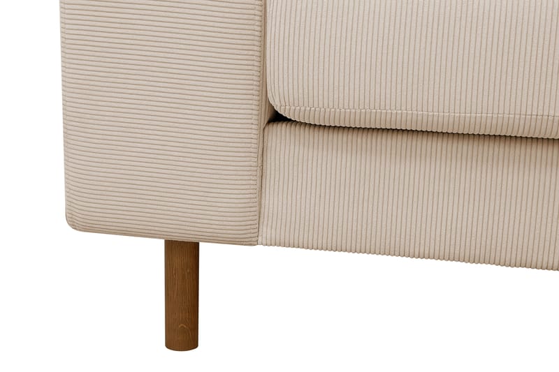 Scandi 4-istuttava syvä vakosamettisohva oikeanpuoleisella lepotuoliosalla - Beige - Huonekalut - Sohva - Divaanisohva