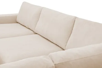 Scandi 4-istuttava syvä vakosamettisohva oikeanpuoleisella lepotuoliosalla - Beige - Huonekalut - Sohva - Divaanisohva
