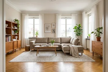 Scandi Deep 4-istuttava sohva oikeanpuoleisella divaanilla, chenilleä - Tummanbeige - Huonekalut - Sohva - Divaanisohva