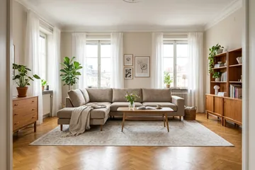 Scandi Deep 4-istuttava sohva vasemmanpuoleisella divaanilla, chenilleä - Tummanbeige - Huonekalut - Sohva - Divaanisohva