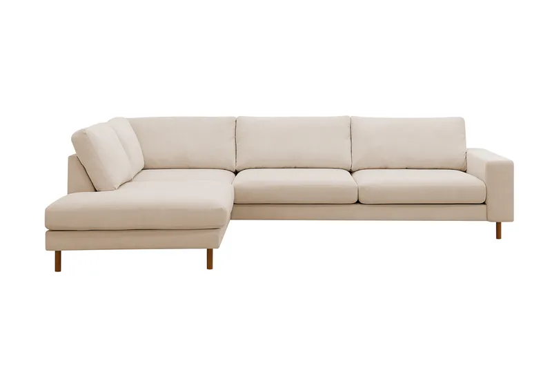 Scandi Deep 4-istuttava sohva vasemmanpuoleisella divaanilla, Vakosametti, Beige