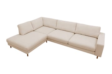 Scandi Deep 4-istuttava sohva vasemmanpuoleisella divaanilla, Vakosametti - Beige - Huonekalut - Sohva - Divaanisohva