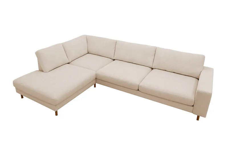 Scandi Deep 4-istuttava sohva vasemmanpuoleisella divaanilla, Vakosametti - Beige - Huonekalut - Sohva - Divaanisohva