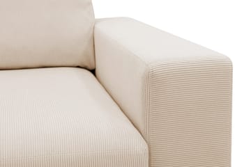 Scandi Deep 4-istuttava sohva vasemmanpuoleisella divaanilla, Vakosametti - Beige - Huonekalut - Sohva - Divaanisohva