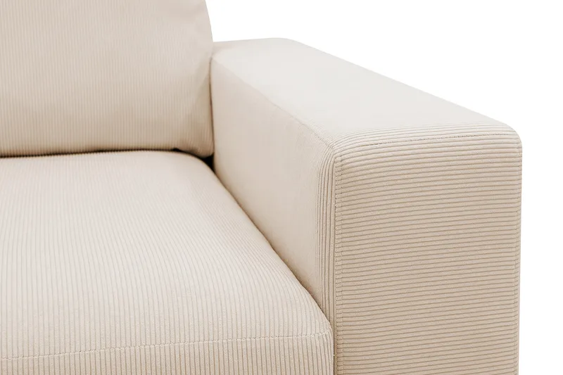 Scandi Deep 4-istuttava sohva vasemmanpuoleisella divaanilla, Vakosametti - Beige - Huonekalut - Sohva - Divaanisohva