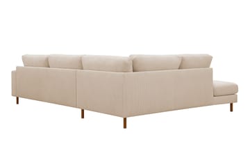 Scandi Deep 4-istuttava sohva vasemmanpuoleisella divaanilla, Vakosametti - Beige - Huonekalut - Sohva - Divaanisohva