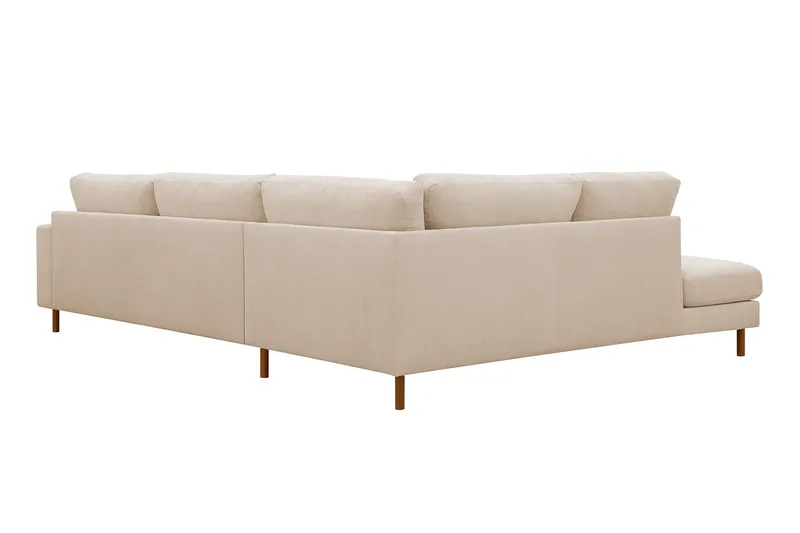 Scandi Deep 4-istuttava sohva vasemmanpuoleisella divaanilla, Vakosametti - Beige - Huonekalut - Sohva - Divaanisohva