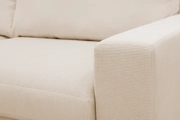 Scandi Deep 4-istuttava sohva vasemmanpuoleisella divaanilla, Vakosametti - Beige - Huonekalut - Sohva - Divaanisohva