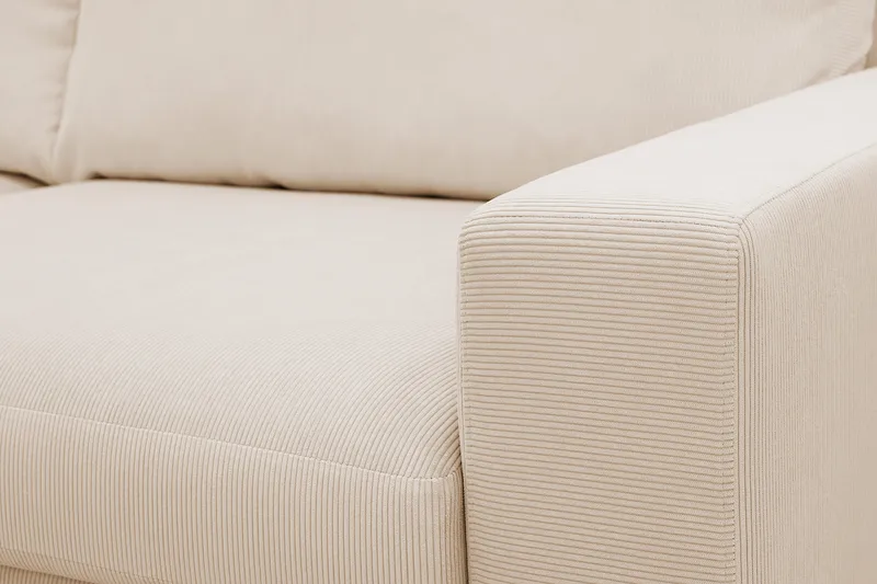 Scandi Deep 4-istuttava sohva vasemmanpuoleisella divaanilla, Vakosametti - Beige - Huonekalut - Sohva - Divaanisohva