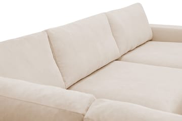 Scandi Deep 4-istuttava sohva vasemmanpuoleisella divaanilla, Vakosametti - Beige - Huonekalut - Sohva - Divaanisohva