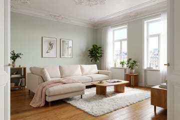 Scandi Deep 4-istuttava sohva vasemmanpuoleisella divaanilla, Vakosametti - Beige - Huonekalut - Sohva - Divaanisohva