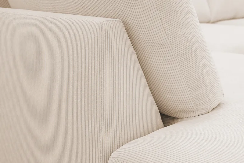 Scandi Deep 4-istuttava sohva vasemmanpuoleisella divaanilla, Vakosametti - Beige - Huonekalut - Sohva - Divaanisohva