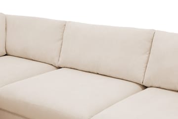 Scandi Deep 4-istuttava sohva vasemmanpuoleisella divaanilla, Vakosametti - Beige - Huonekalut - Sohva - Divaanisohva