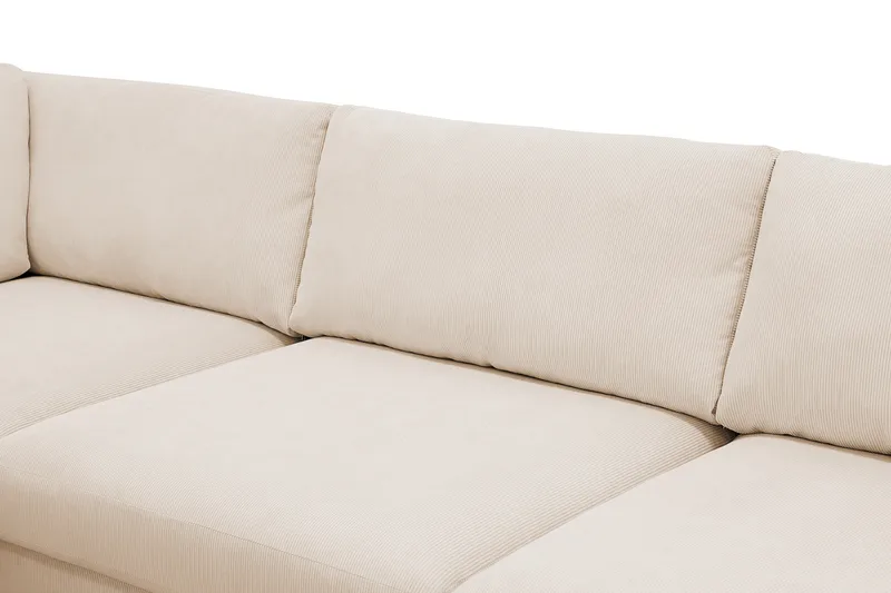 Scandi Deep 4-istuttava sohva vasemmanpuoleisella divaanilla, Vakosametti - Beige - Huonekalut - Sohva - Divaanisohva