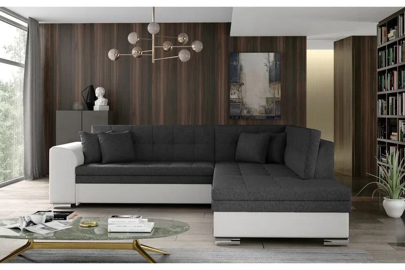 Sohva avopäädyllä Fuentre Oikea, Harmaa / Valkoinen