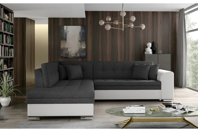 Sohva avopäädyllä Fuentre Vasen, Harmaa / Valkoinen