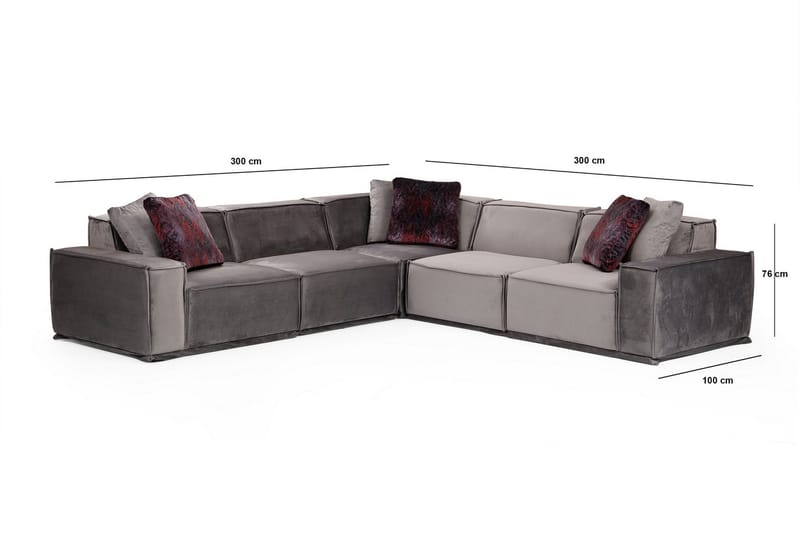 Sohva divaanilla Woodlaw 6:n ist - Harmaa - Huonekalut - Sohva - Kulmasohva