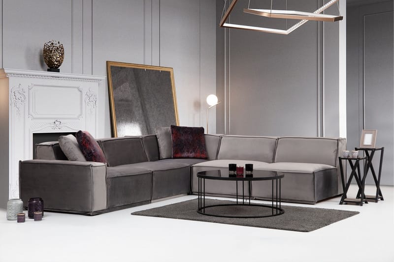 Sohva divaanilla Woodlaw 6:n ist - Harmaa - Huonekalut - Sohva - Kulmasohva