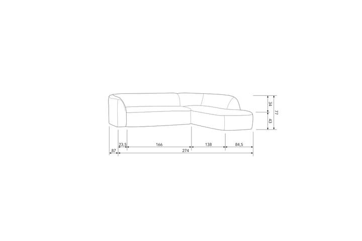Sohva sängyllä Mooli 3-istuttava - Luonnonväri Melange - 3 istuttava sohva divaanilla - Divaanisohva
