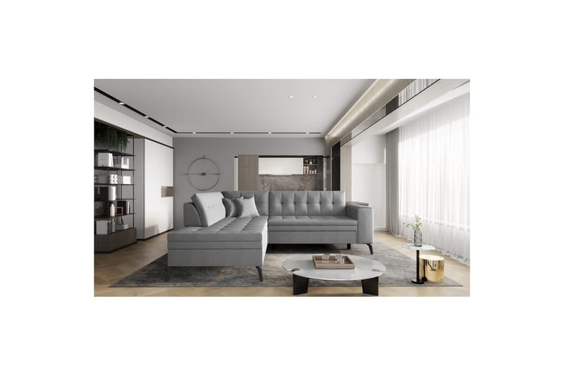 Sohvaosa Eltap Lanvin 260x210x93 cm - Flores 4, Vaaleanharmaa, Vasen - Huonekalut - Sohva - Divaanisohva