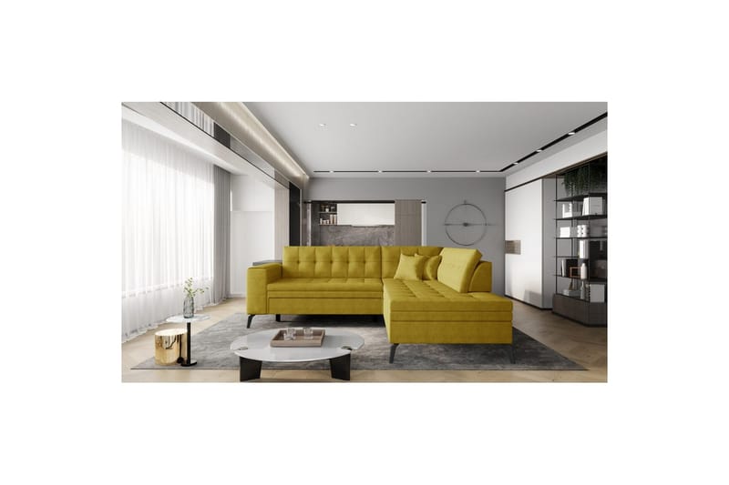 Sohvaosa Eltap Lanvin 260x210x93 cm - Gojo 45, Keltainen, Oikea - Huonekalut - Sohva - Divaanisohva