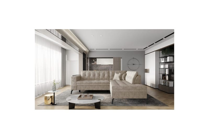 Sohvaosa Eltap Lanvin 260x210x93 cm - Leve 18, Beige, Oikea - Huonekalut - Sohva - Divaanisohva