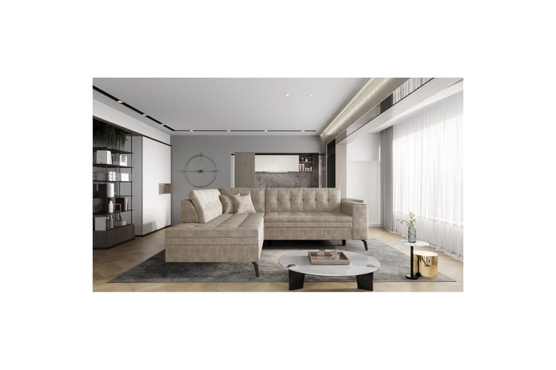Sohvaosa Eltap Lanvin 260x210x93 cm - Leve 18, Beige, Vasen - Huonekalut - Sohva - Divaanisohva