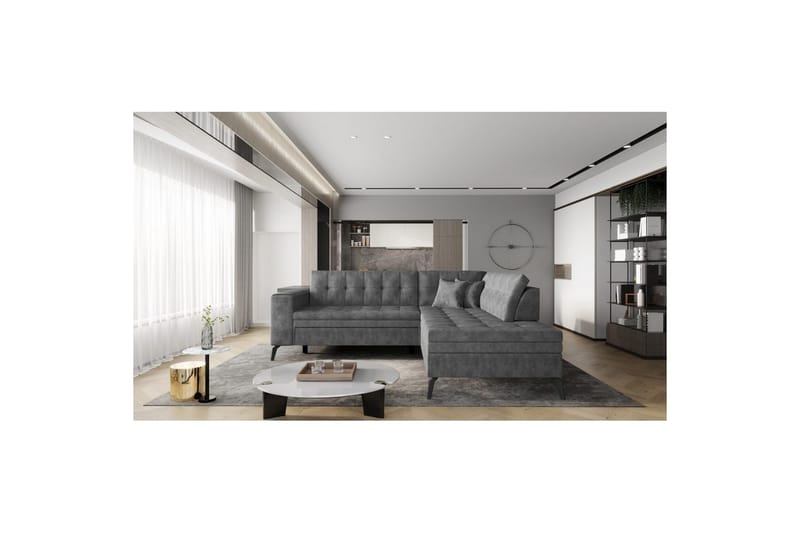 Sohvaosa Eltap Lanvin 260x210x93 cm - Leve 6, Tummanharmaa, Oikea - Huonekalut - Sohva - Divaanisohva
