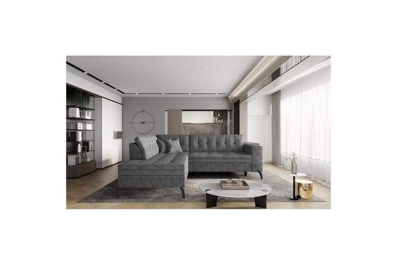 Sohvaosa Eltap Lanvin 260x210x93 cm - Leve 6, Tummanharmaa, Vasen - Huonekalut - Sohva - Divaanisohva