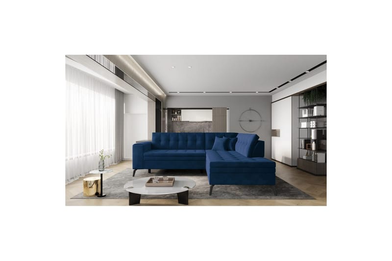 Sohvaosa Eltap Lanvin 260x210x93 cm - Lukso 40, Tummansininen, Oikea - Huonekalut - Sohva - Divaanisohva