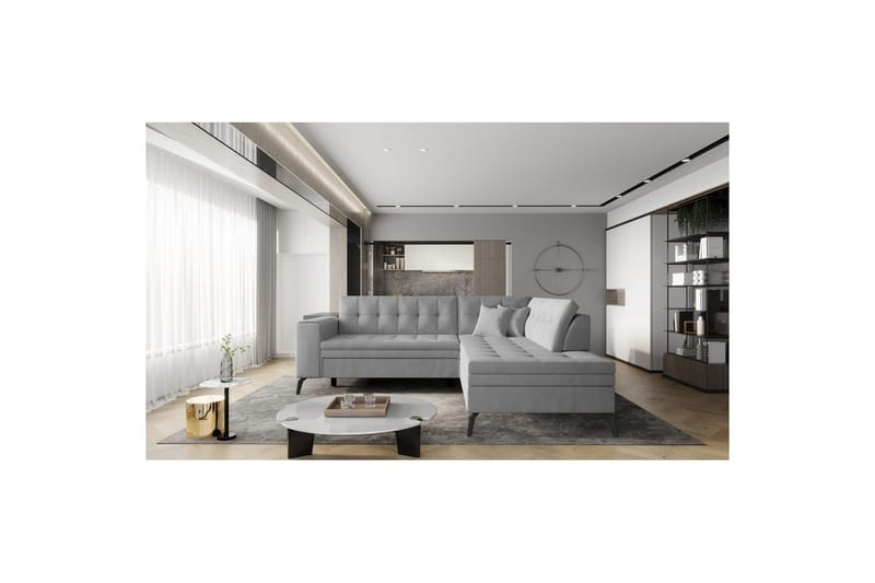 Sohvaosa Eltap Lanvin 260x210x93 cm - Nube 3, Vaaleanharmaa, Oikea - Huonekalut - Sohva - Divaanisohva
