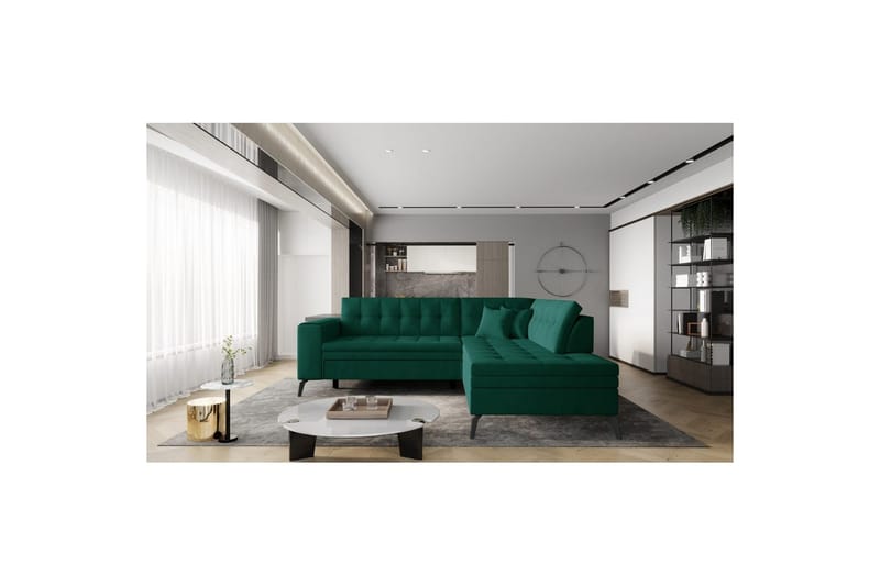 Sohvaosa Eltap Lanvin 260x210x93 cm - Nube 35, Vihreä, Oikea - Huonekalut - Sohva - Divaanisohva
