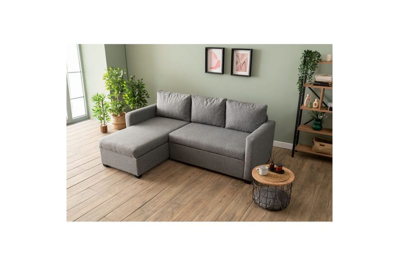 Tareen Sohva divaanilla 3-hengen - Vaaleanharmaa - Huonekalut - Sohva - Divaanisohva - 3 istuttava sohva divaanilla