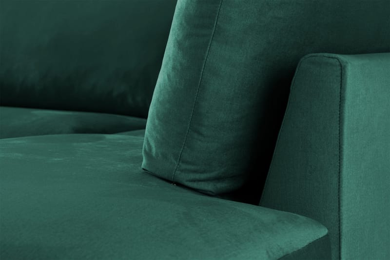 Trend 4-istuttava Oikeakätinen L-muotoinen Leponurkkasohva Sametista - Vihreä - Huonekalut - Sohva - Divaanisohva