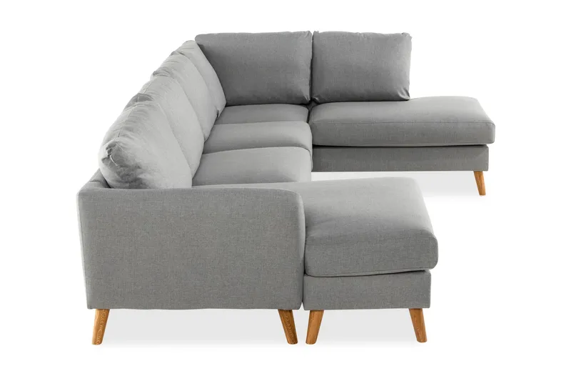 Trend 4-istuttava Oikeakätinen U-muotoinen Sohva Divaanilla ja Leponurkkauksella Kankaasta - Harmaa - Huonekalut - Sohva - Divaanisohva