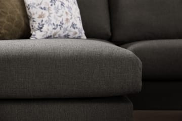 Trend 4-istuttava Oikeakätinen U-muotoinen Sohva Divaanilla ja Leponurkkauksella Kankaasta - Musta - Huonekalut - Sohva - Divaanisohva