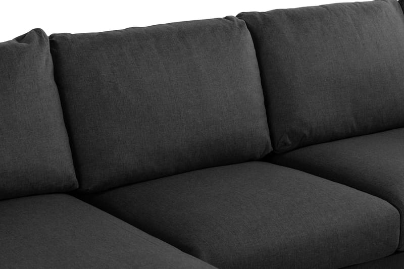 Trend 4-istuttava Oikeakätinen U-muotoinen Sohva Divaanilla ja Leponurkkauksella Kankaasta - Musta - Huonekalut - Sohva - Divaanisohva