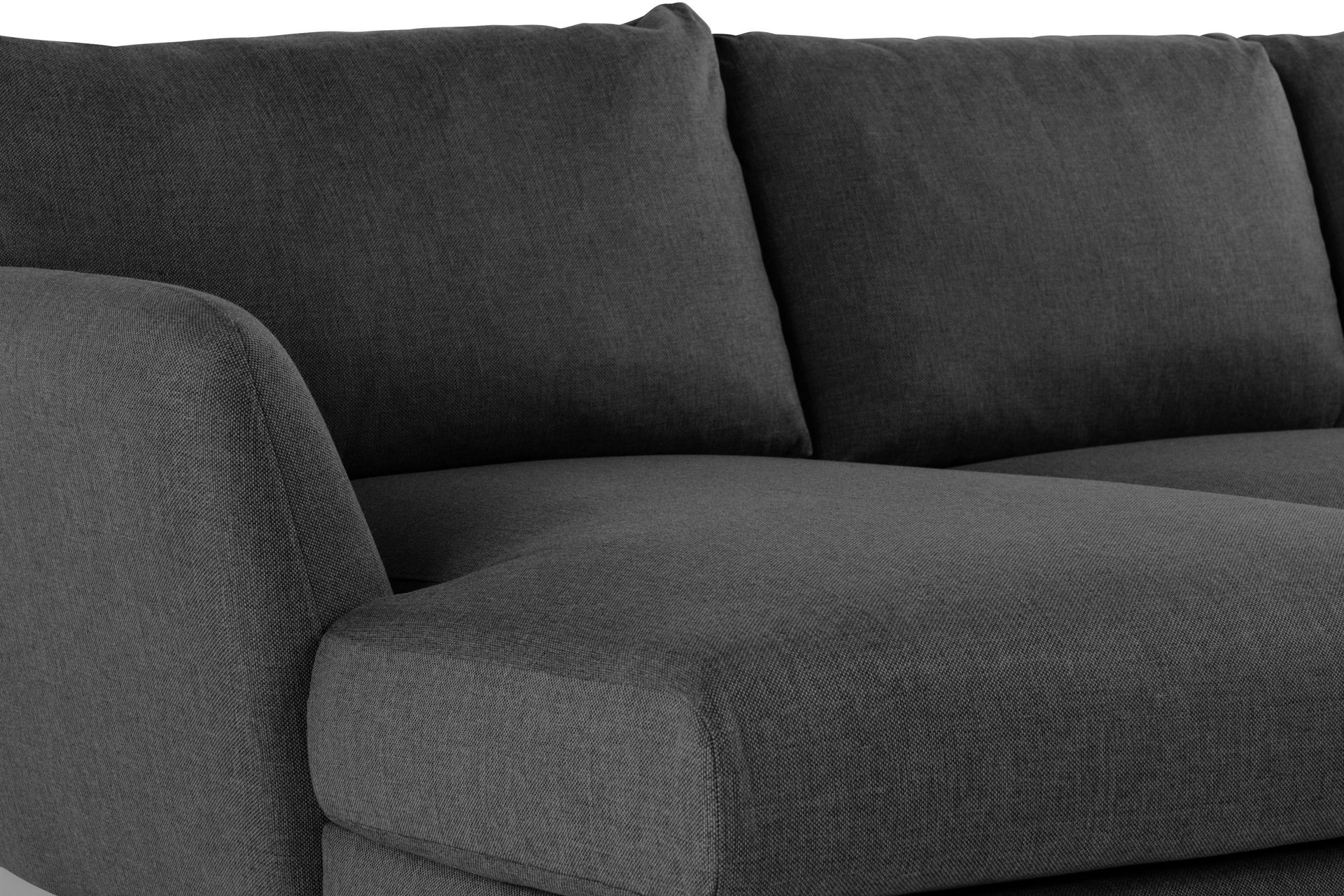 Trend 4-istuttava Oikeakätinen U-muotoinen Sohva Divaanilla ja Leponurkkauksella Kankaasta - Musta - Huonekalut - Sohva - Divaanisohva