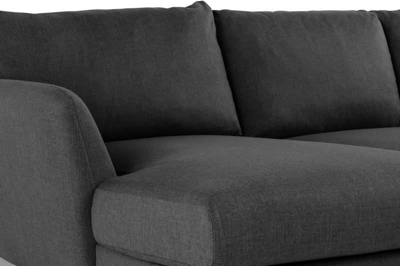 Trend 4-istuttava Oikeakätinen U-muotoinen Sohva Divaanilla ja Leponurkkauksella Kankaasta - Musta - Huonekalut - Sohva - Divaanisohva