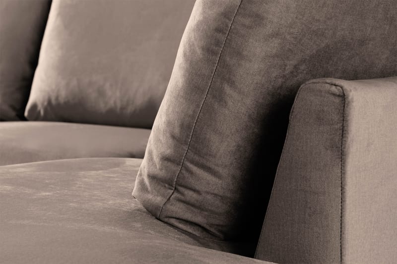 Trend 4-istuttava Oikeakätinen U-muotoinen Sohva Divaanilla ja Leponurkkauksella Sametista - Ruskea - Huonekalut - Sohva - Divaanisohva