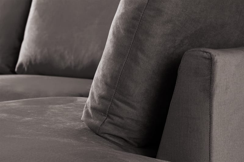 Trend 4-istuttava Oikeakätinen U-muotoinen Sohva Divaanilla ja Leponurkkauksella Sametista - Tummanharmaa - Huonekalut - Sohva - Divaanisohva