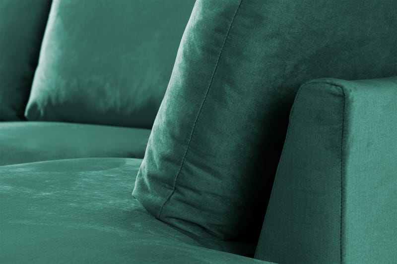 Trend 4-istuttava Oikeakätinen U-muotoinen Sohva Divaanilla ja Leponurkkauksella Sametista - Vihreä - Huonekalut - Sohva - Divaanisohva