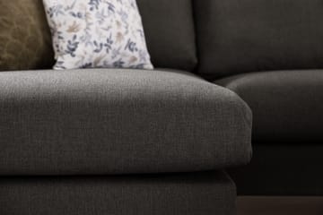 Trend 4-istuttava Vasenkätinen L-muotoinen Leponurkkasohva Kankaasta - Musta - Huonekalut - Sohva - Divaanisohva
