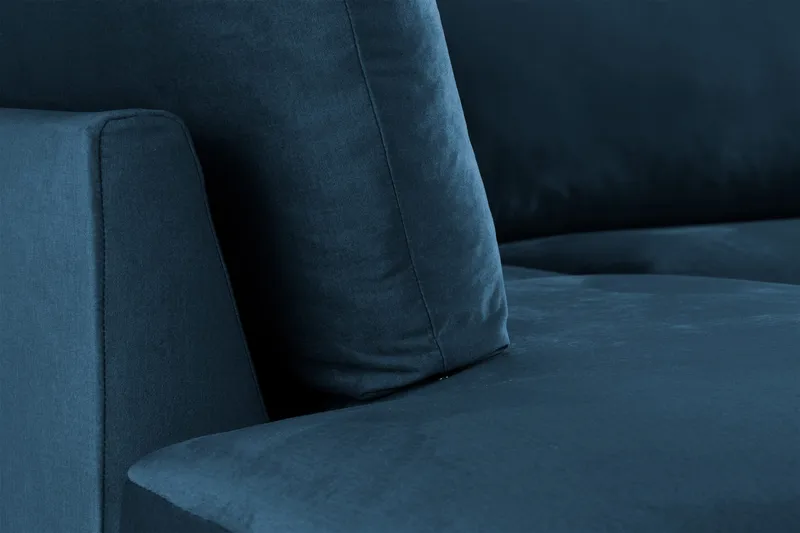 Trend 4-istuttava Vasenkätinen L-muotoinen Leponurkkasohva Sametista - Sininen - Huonekalut - Sohva - Divaanisohva