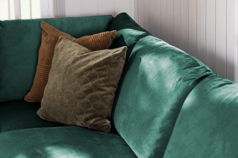 Trend 4-istuttava Vasenkätinen U-muotoinen Sohva Divaanilla ja Leponurkkauksella Sametista - Vihreä - Huonekalut - Sohva - Divaanisohva