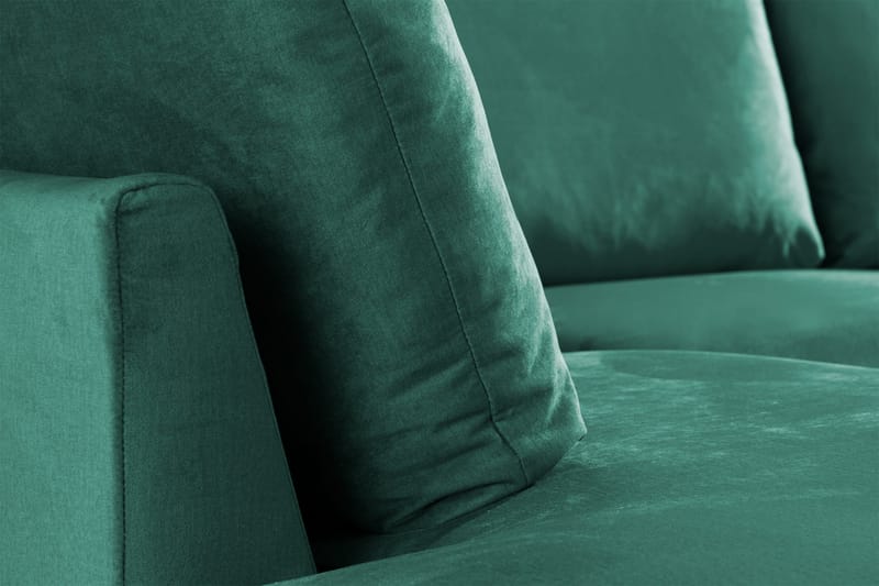 Trend 4-istuttava Vasenkätinen U-muotoinen Sohva Divaanilla ja Leponurkkauksella Sametista - Vihreä - Huonekalut - Sohva - Divaanisohva