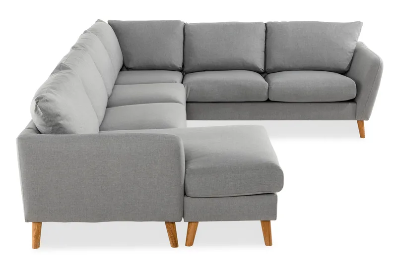 Trend 5-istuttava Vasenkätinen U-muotoinen Kulmasohva Divaanilla Kankaasta - Harmaa - Huonekalut - Sohva - Kulmasohva - Kulmadivaanisohva