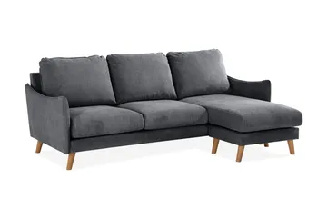 Trend Lyx 3-istuttava divaanisohva Oikea - Tummanharmaa/Tammi - Huonekalut - Sohva - Divaanisohva